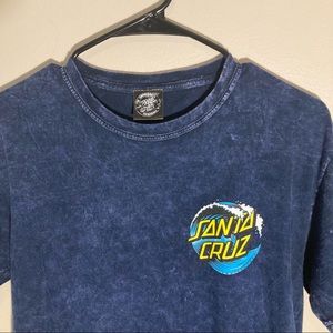 Santa Cruz Wave Dot Crystal Wash Navy T-Shirt